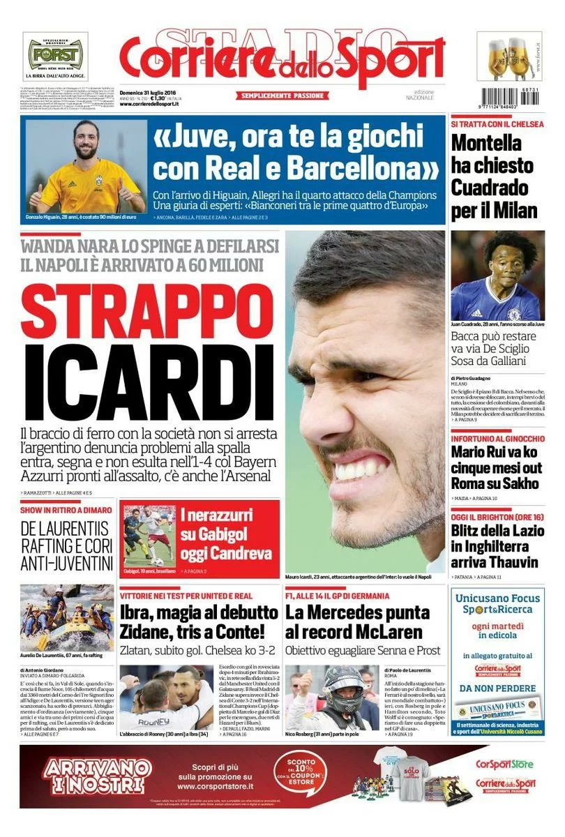 Prime Pagine: comincia il countdown per Rio, ma è sempre calciomercato