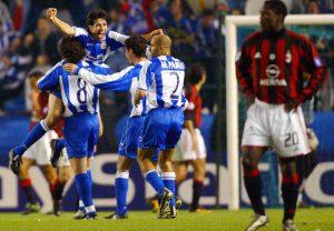 Deportivo Coruna's players Sergio Gonzal