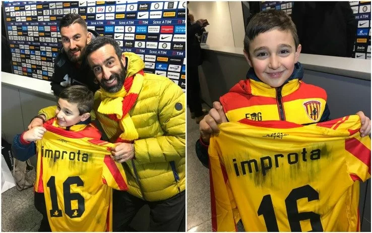 FOTO – Inter-Benevento a porte chiuse, ma non per il piccolo Fabio: esaudito il suo desiderio
