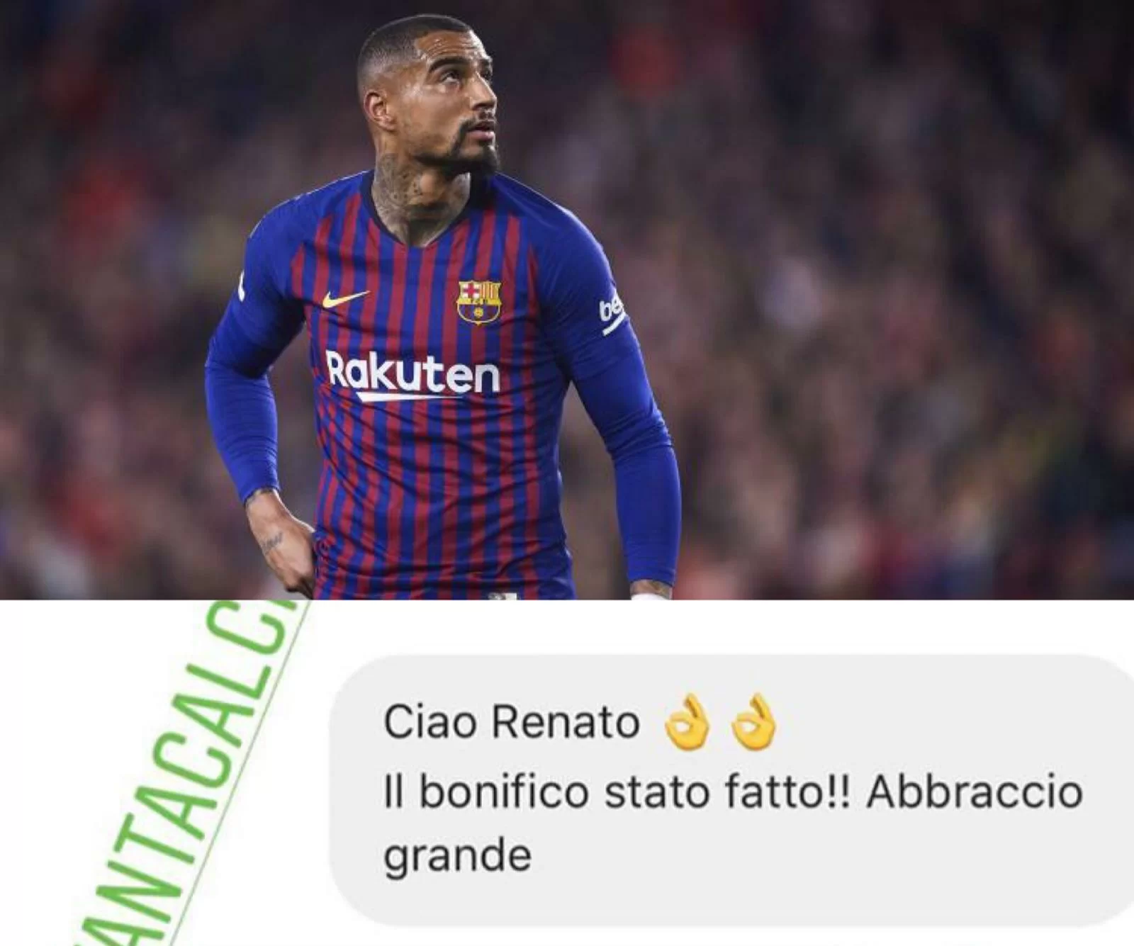 “Bonifico fatto”, Boateng rimborsa davvero il tifoso: i soldi andranno in beneficenza