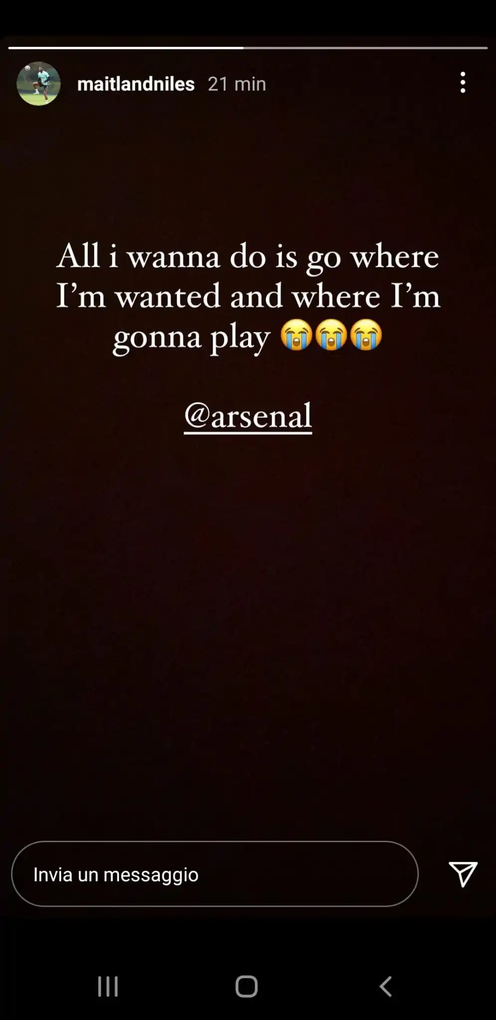 Maitland-Niles accusa l’Arsenal su Instagram!