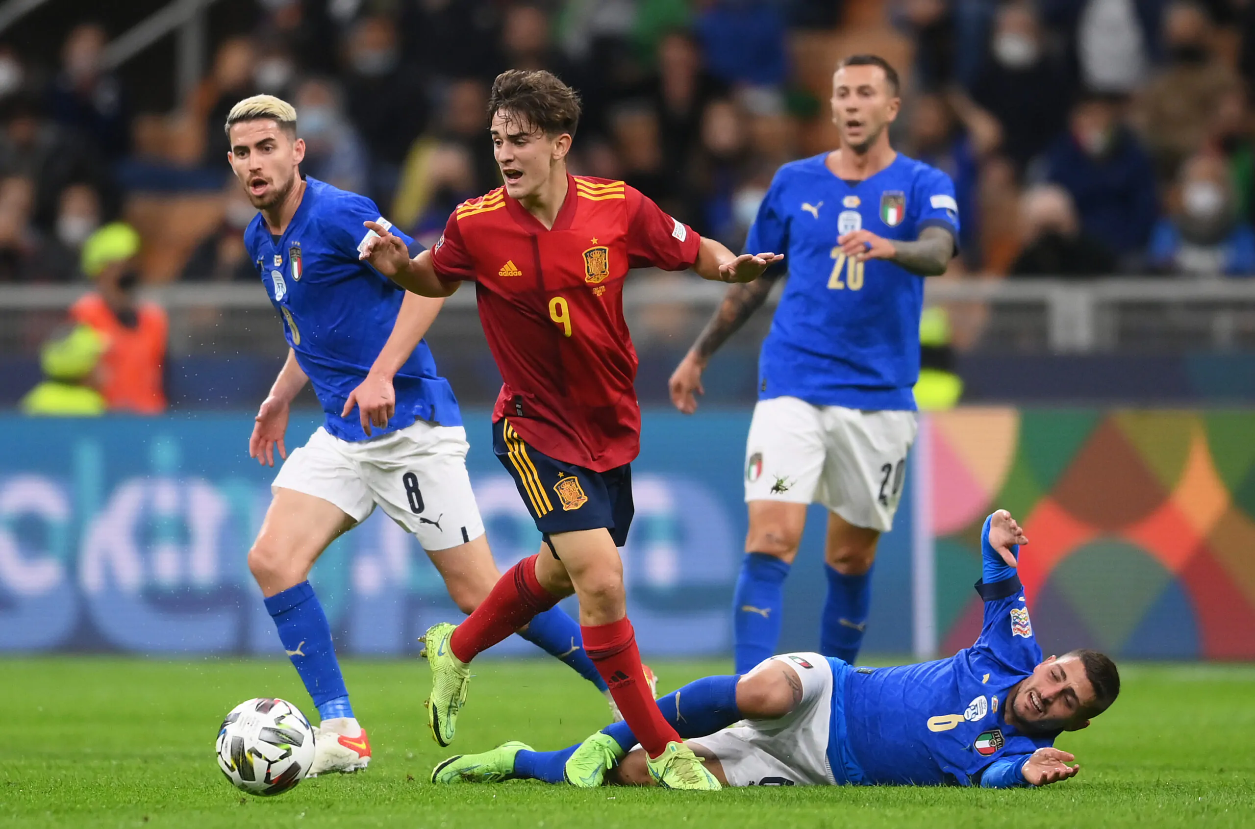 Italia-Spagna, azzurri in dieci a fine primo tempo!