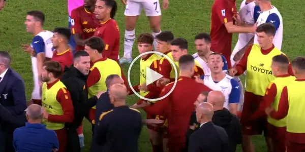 VIDEO – Roma-Lazio finisce in rissa: tutti contro tutti