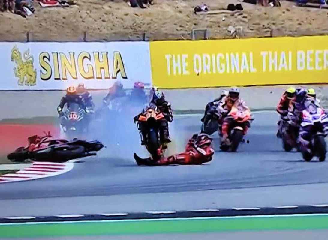 Moto Gp, incidente Bagnaia 