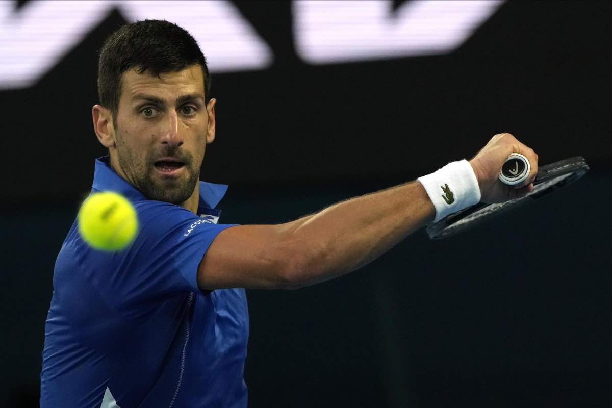 Novak Djokovic in azione in Australia