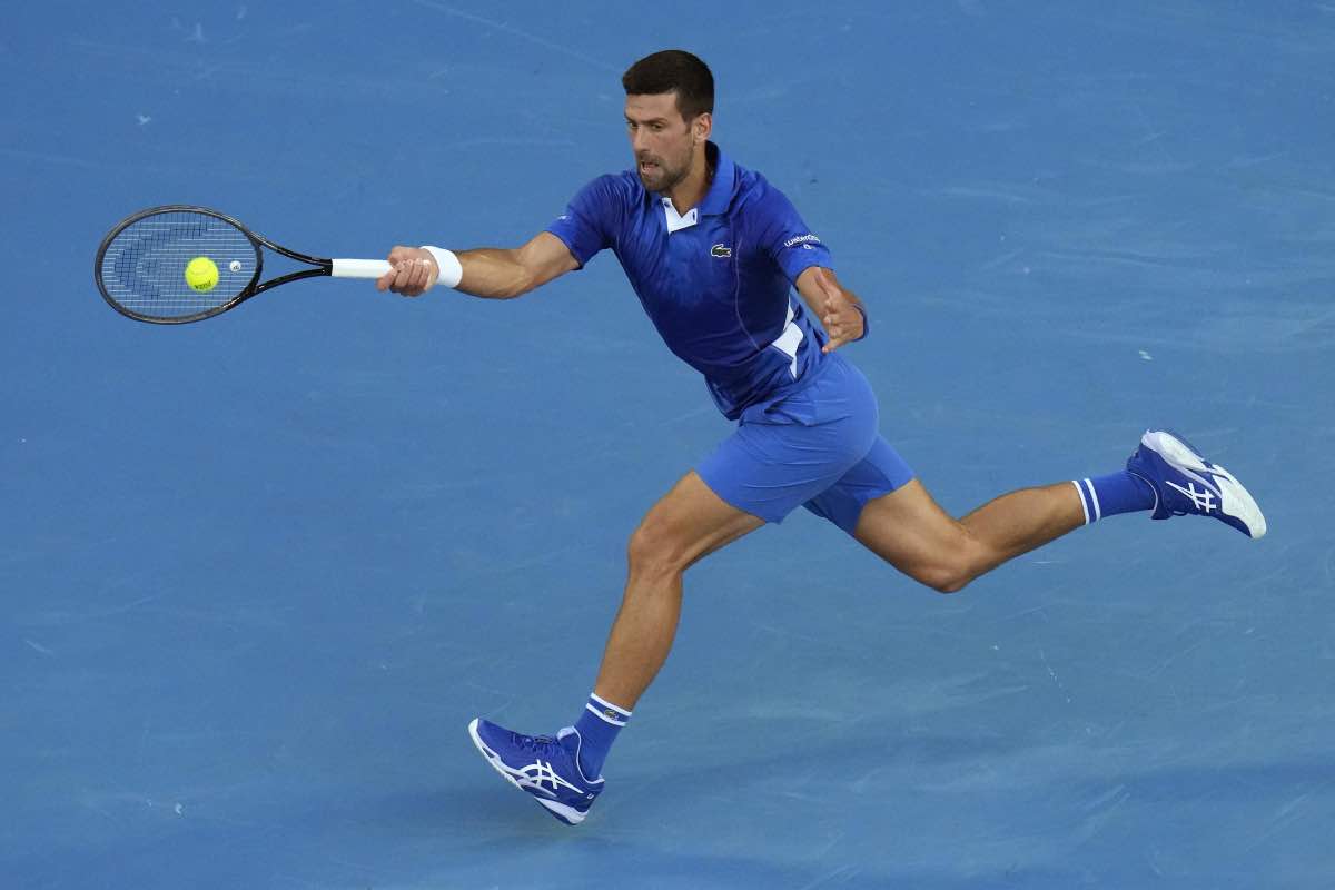 Novak Djokovic in azione in Australia 