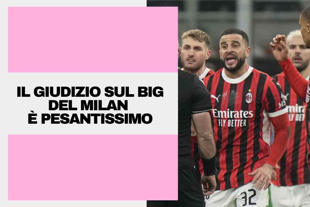 Gimenez, Walker e Thiaw protestano con l'arbitro dopo l'espulsione di Theo Hernandez sullo sfondo