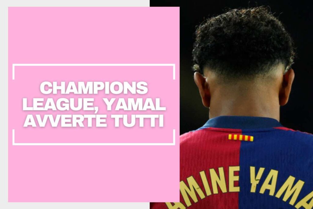 Lamine Yamal di spalle in maglia Barcellona