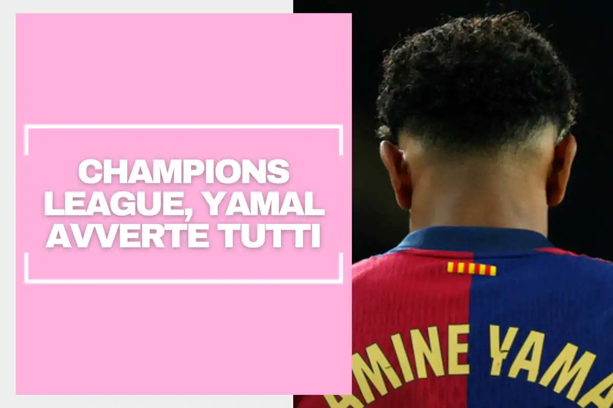 Lamine Yamal di spalle in maglia Barcellona