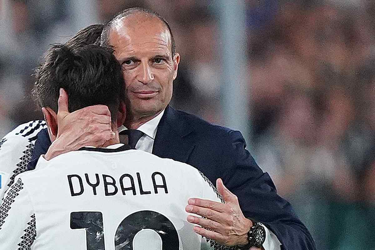 Paulo Dybala e Massimiliano Allegri alla Juventus