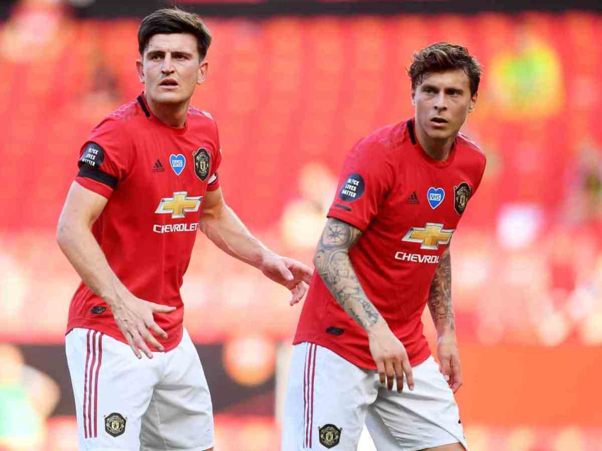 Lindelof e Maguire con la maglia dello United
