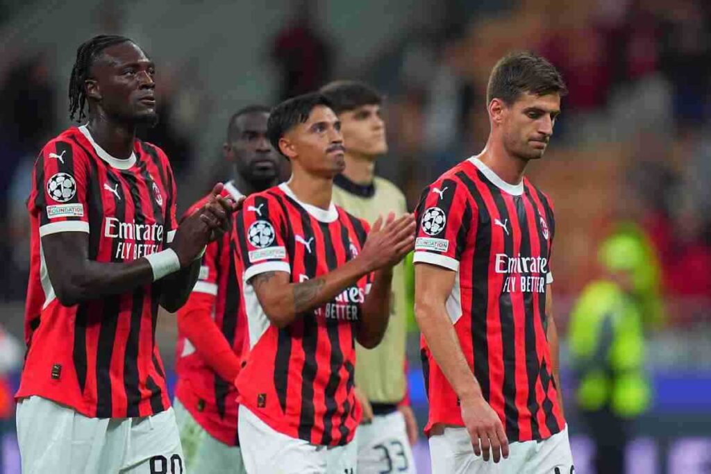 Giocatori del Milan delusi