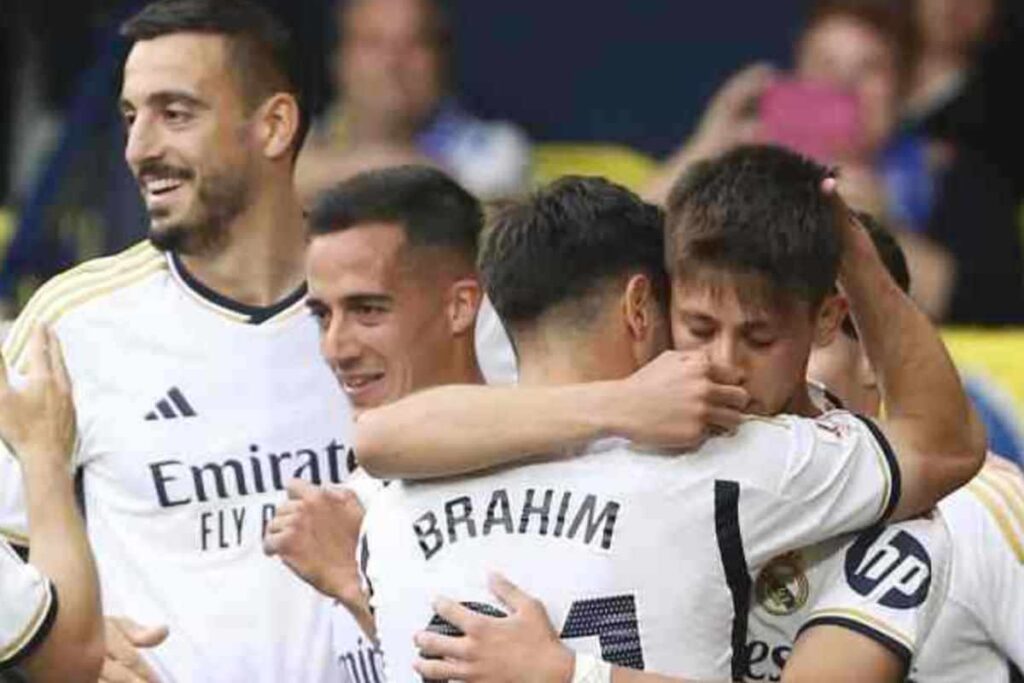 Giocatori del Real Madrid esultano