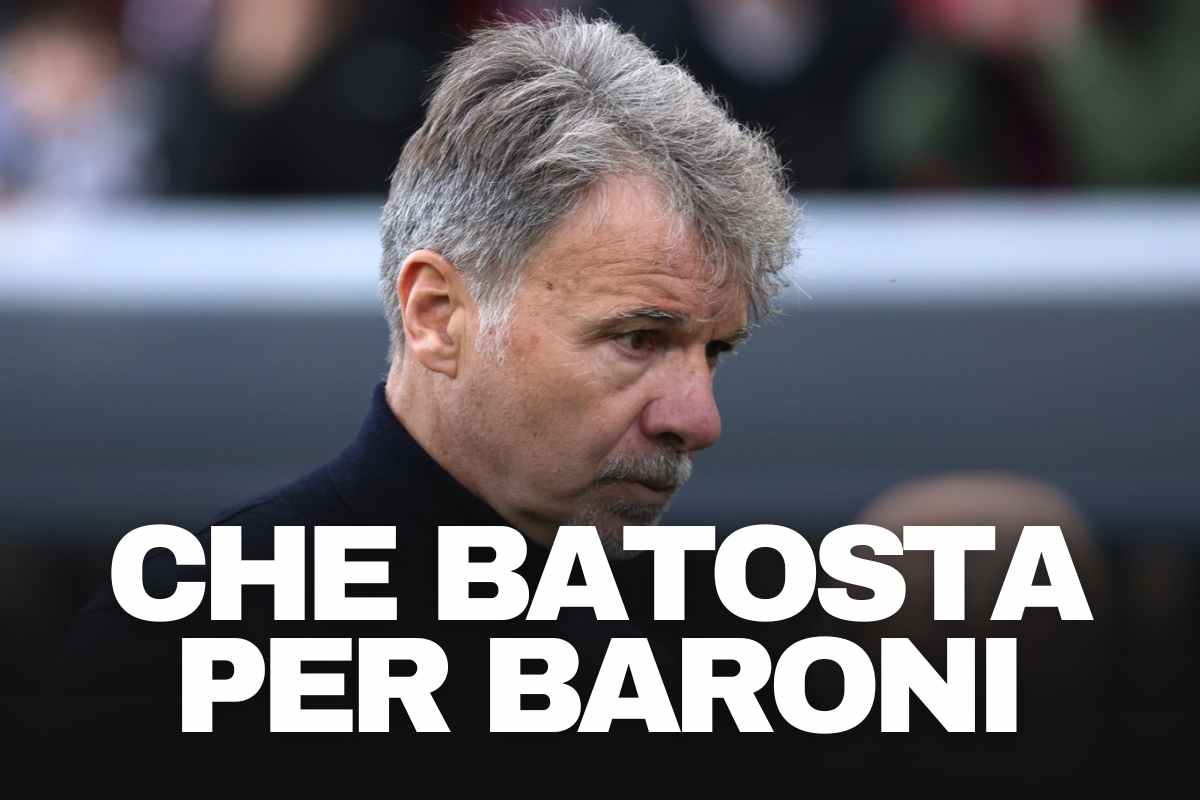 Baroni pensieroso a bordo campo