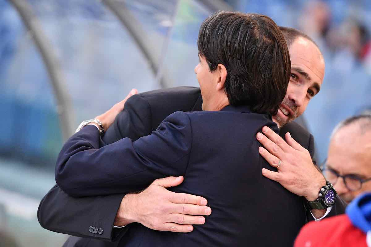 Simone Inzaghi e iGOR tudor si abbracciano
