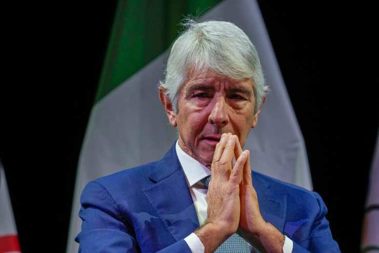 Andrea Abodi alla cerimonia per le Olimpiadi invernali Milano-Cortina 2026 a Milano
