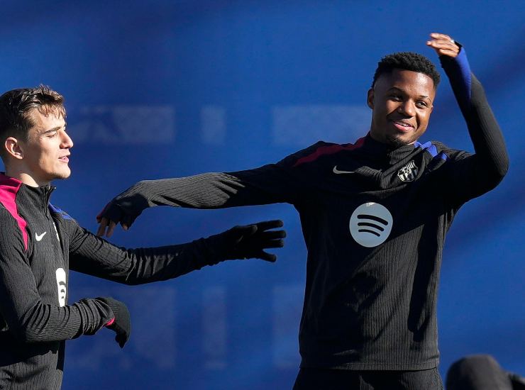 Ansu Fati durante un allenamento