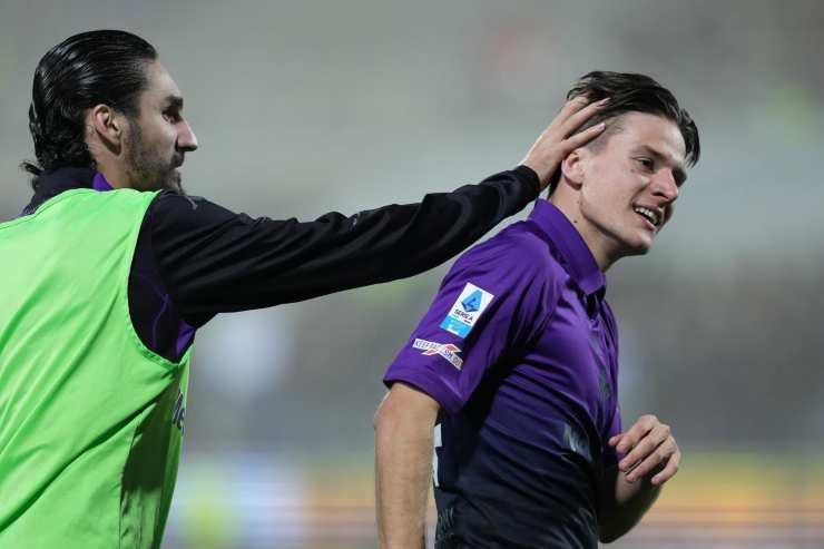 Fagioli in maglia Fiorentina con Adli