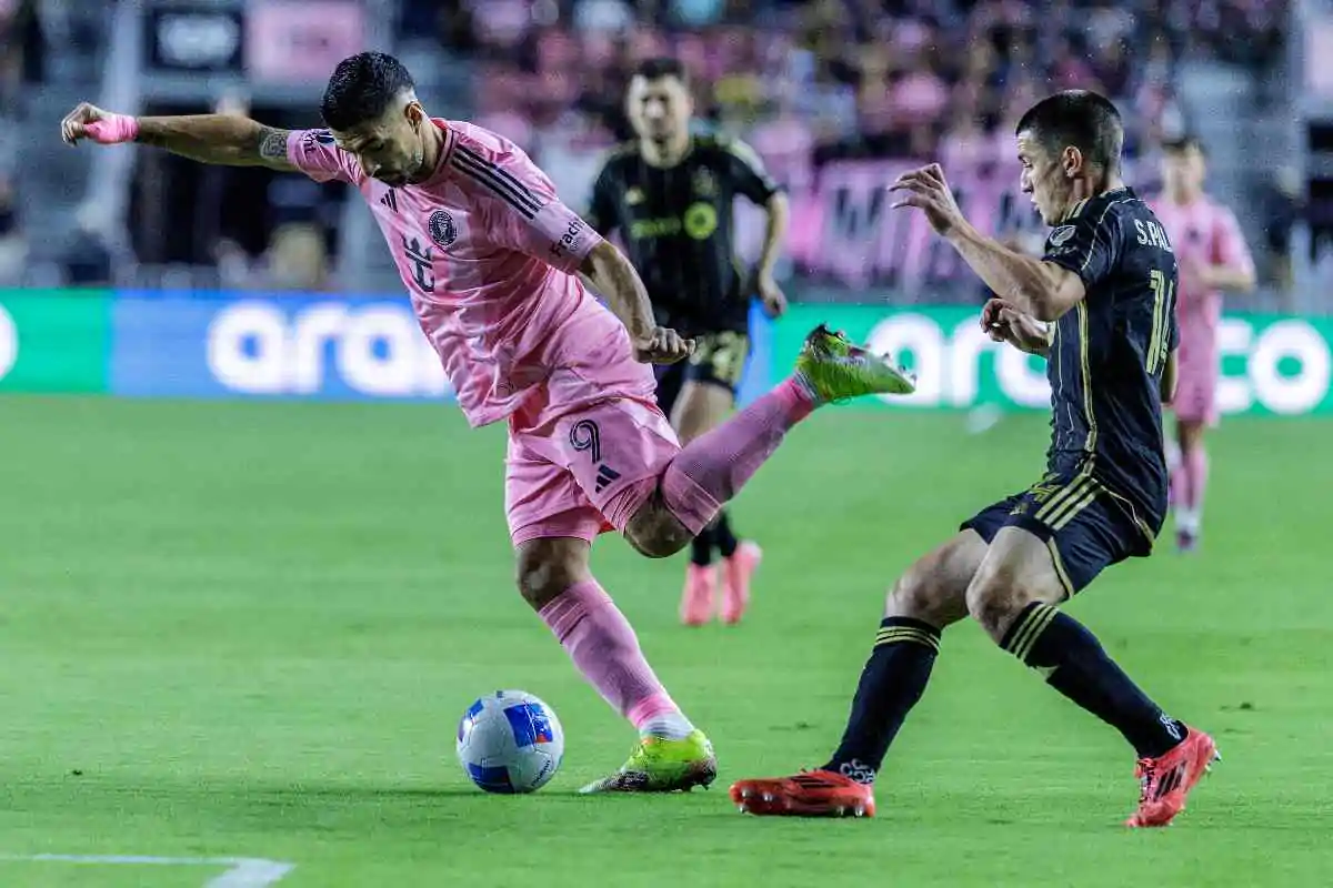 Luis Suarez in azione con l'Inter Miami