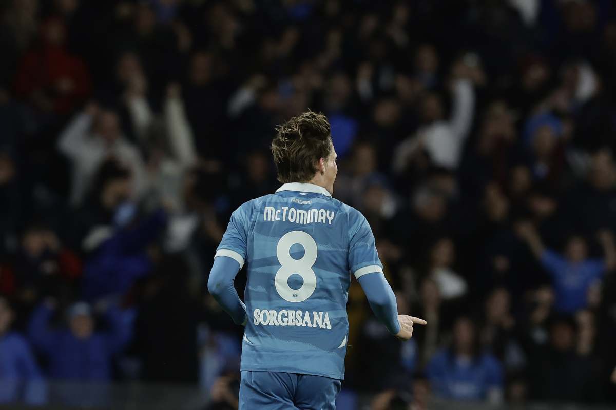McTominay esulta con il Napoli