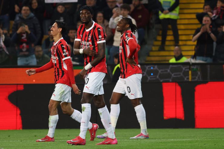 Giocatori Milan in campo