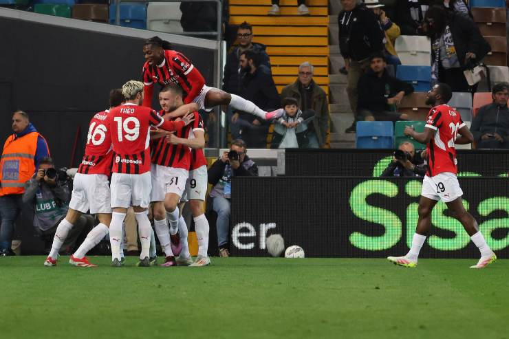 Giocatori Milan in campo