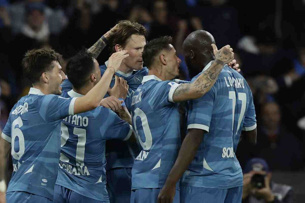 Giocatori del Napoli che esultano