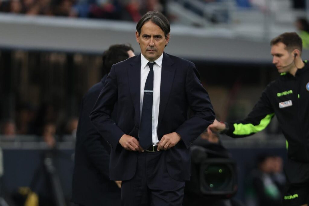 Simone Inzaghi durante la partita