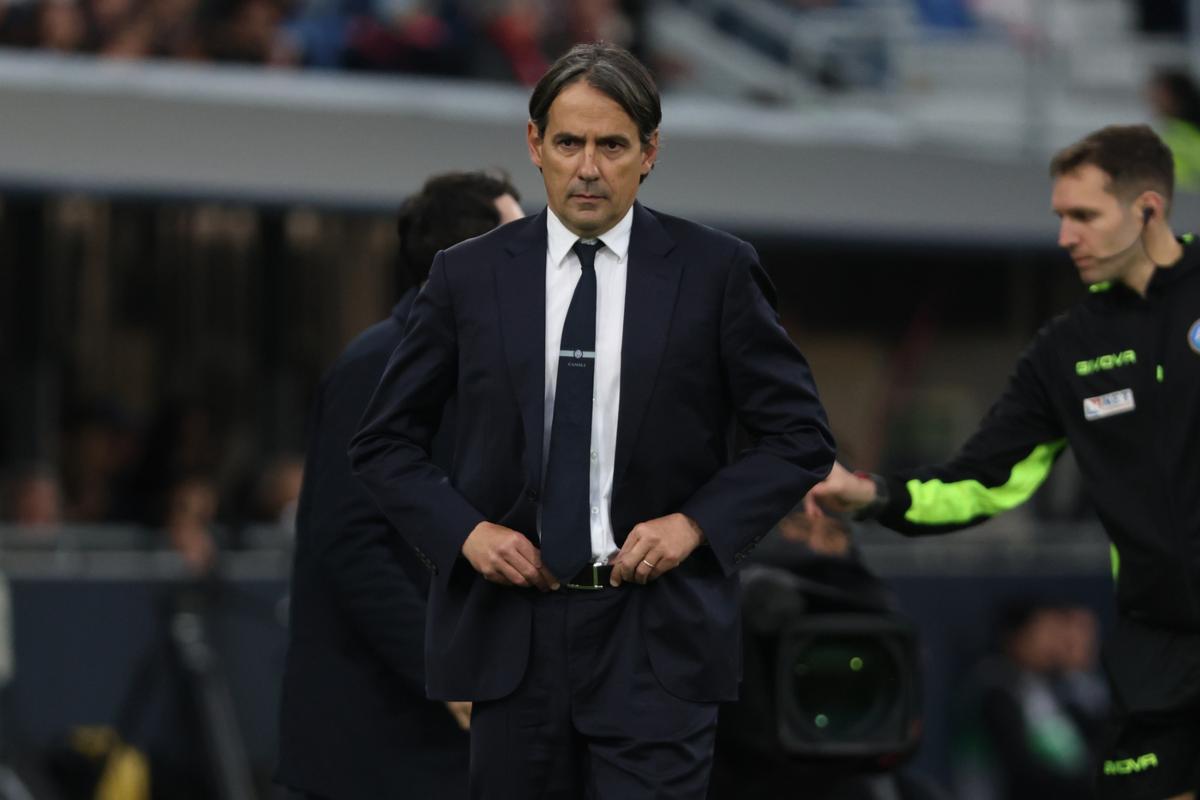 Simone Inzaghi durante la partita