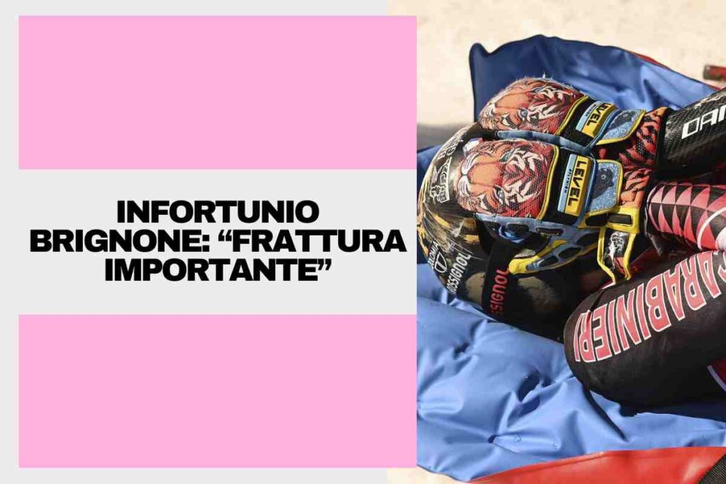 Brignone con le mani sul volto dopo la caduta