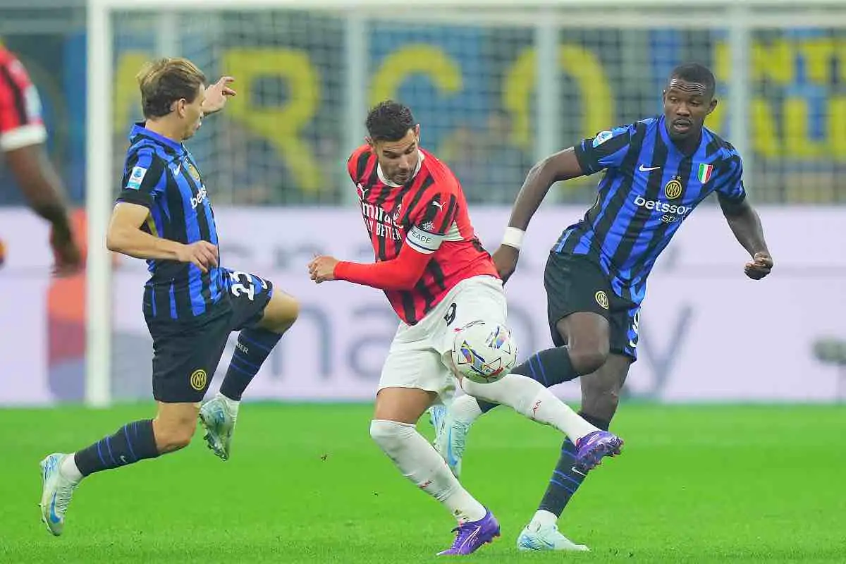 Barella, Theo Hernandez e Thuram in campo
