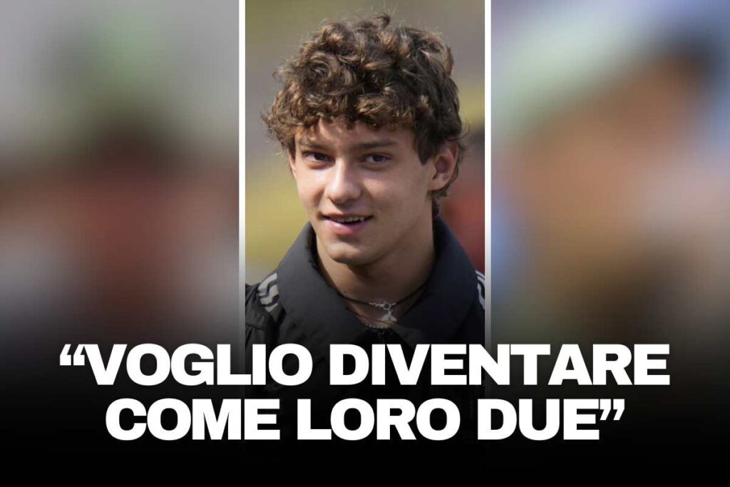 Antonelli al centro con Valentino Rossi a sinistra e Jannik Sinner a destra con sfocatura