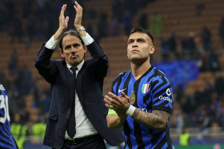 lautaro e inzaghi che applaudono