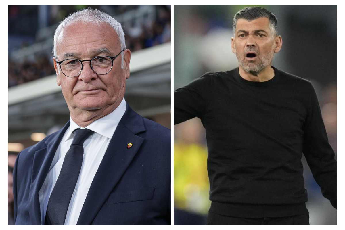 Ranieri a sinistra e Conceiçao a destra osservano da bordo campo
