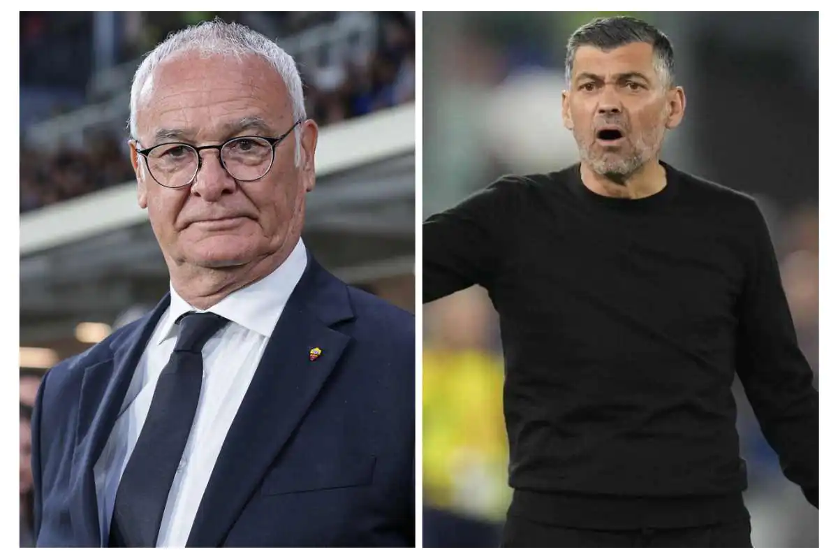 Ranieri a sinistra e Conceiçao a destra osservano da bordo campo