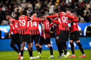 Il Milan esulta dopo un gol