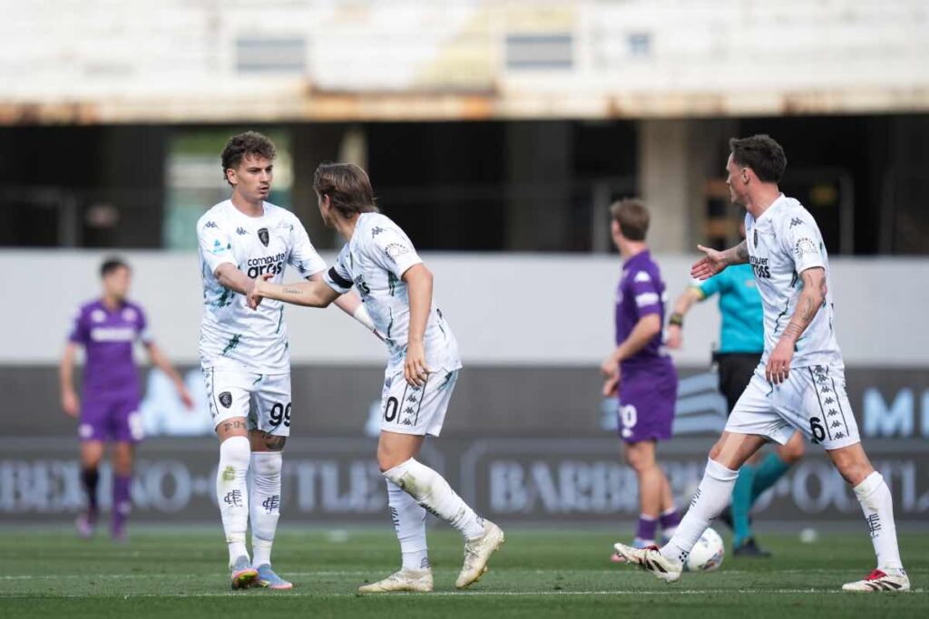 Esposito e Fazzini dopo il gol