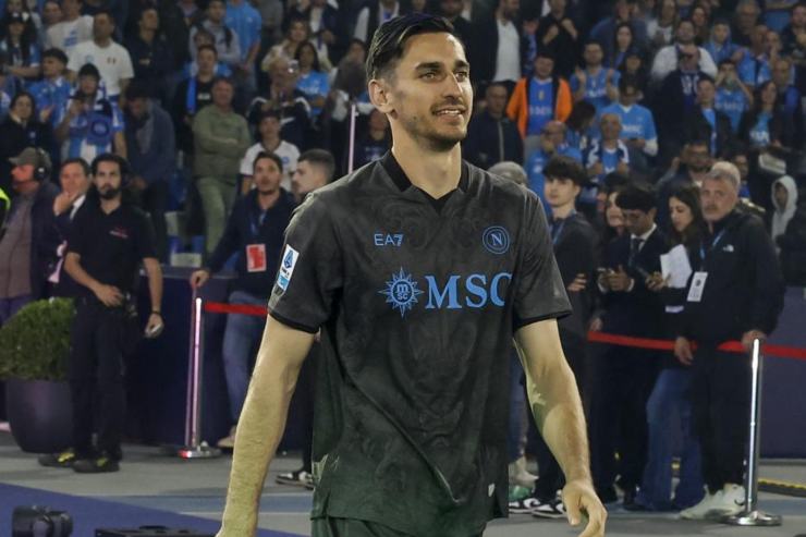 Meret durante i festeggiamenti dello scudetto con il Napoli