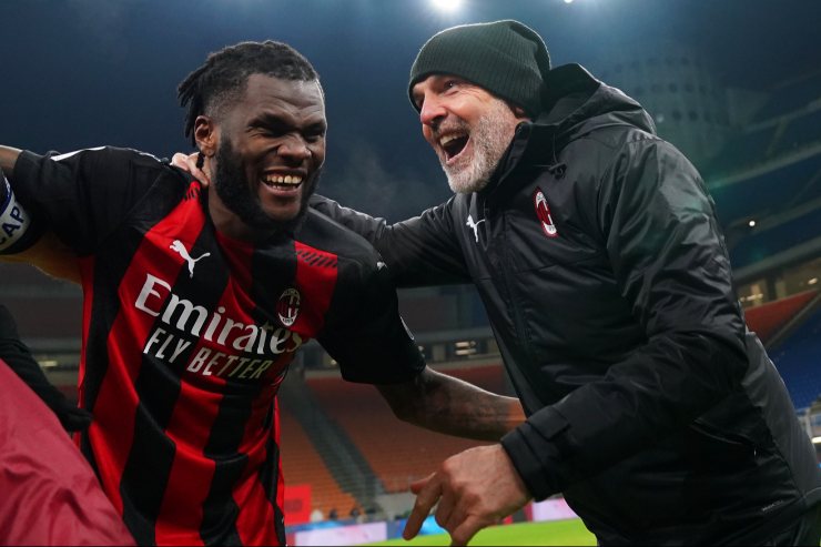 Kessie e Pioli in campo