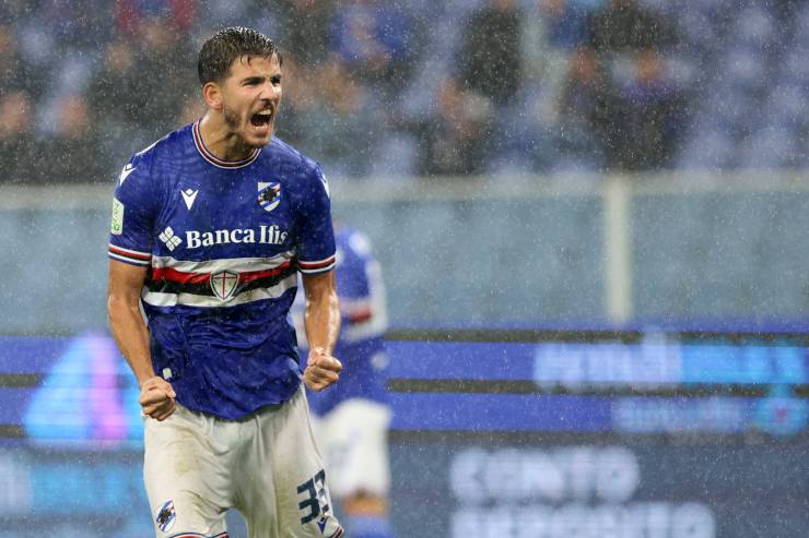 Facundo Gonzalez in campo con la Sampdoria