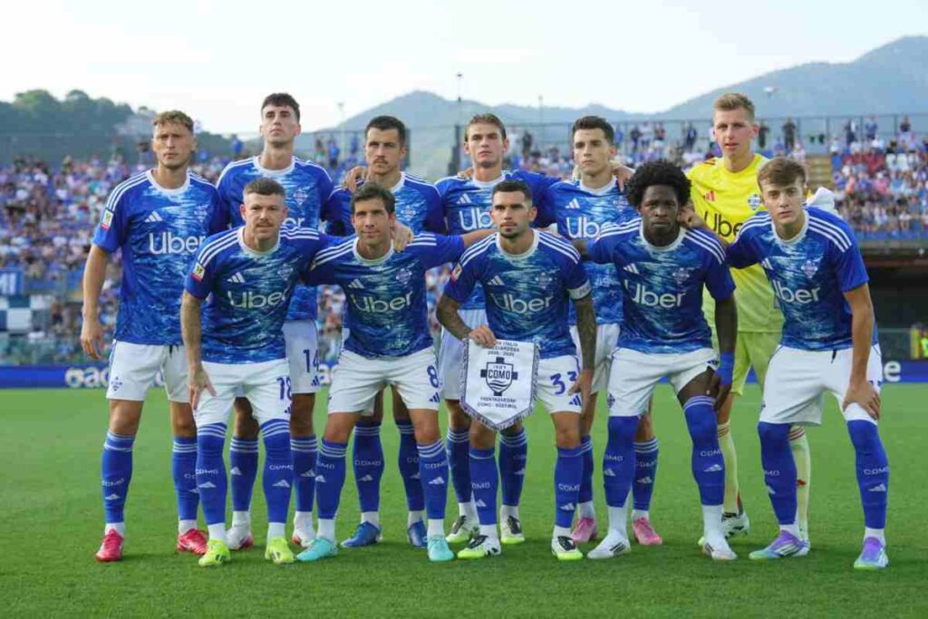 Il Como in campo in Coppa Italia