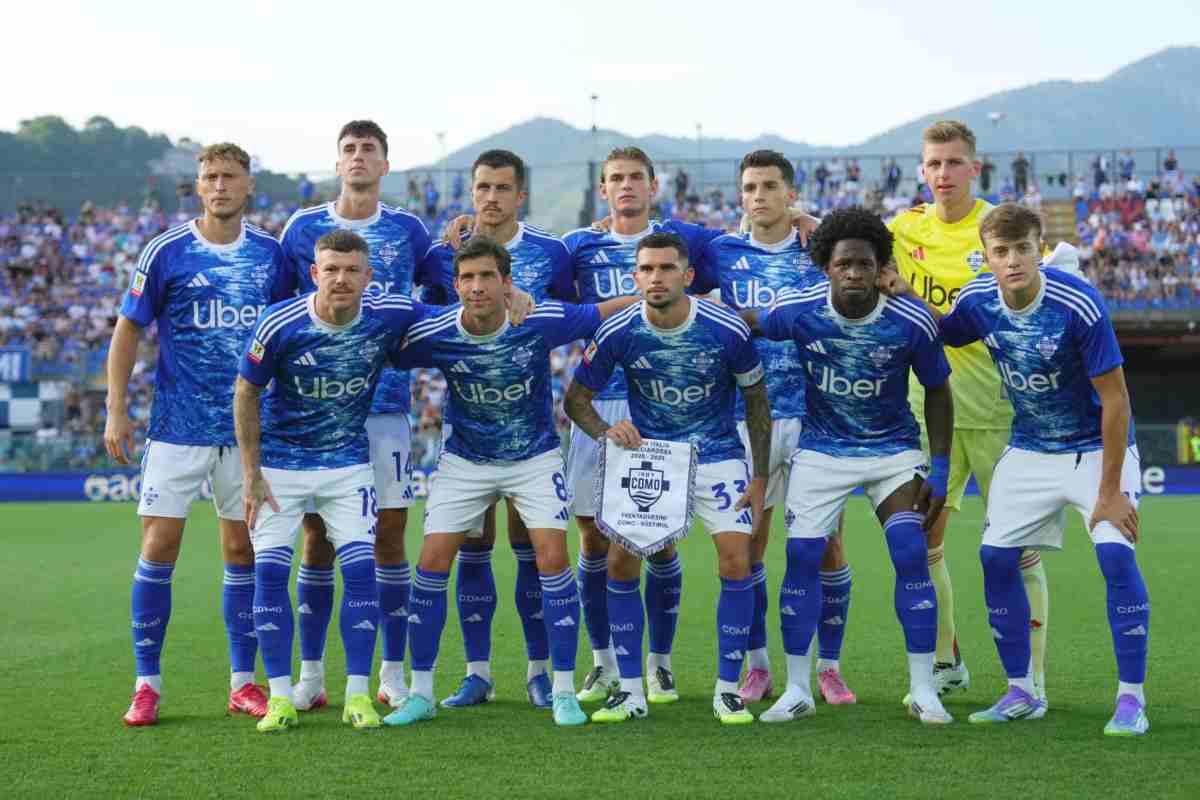Il Como in campo in Coppa Italia