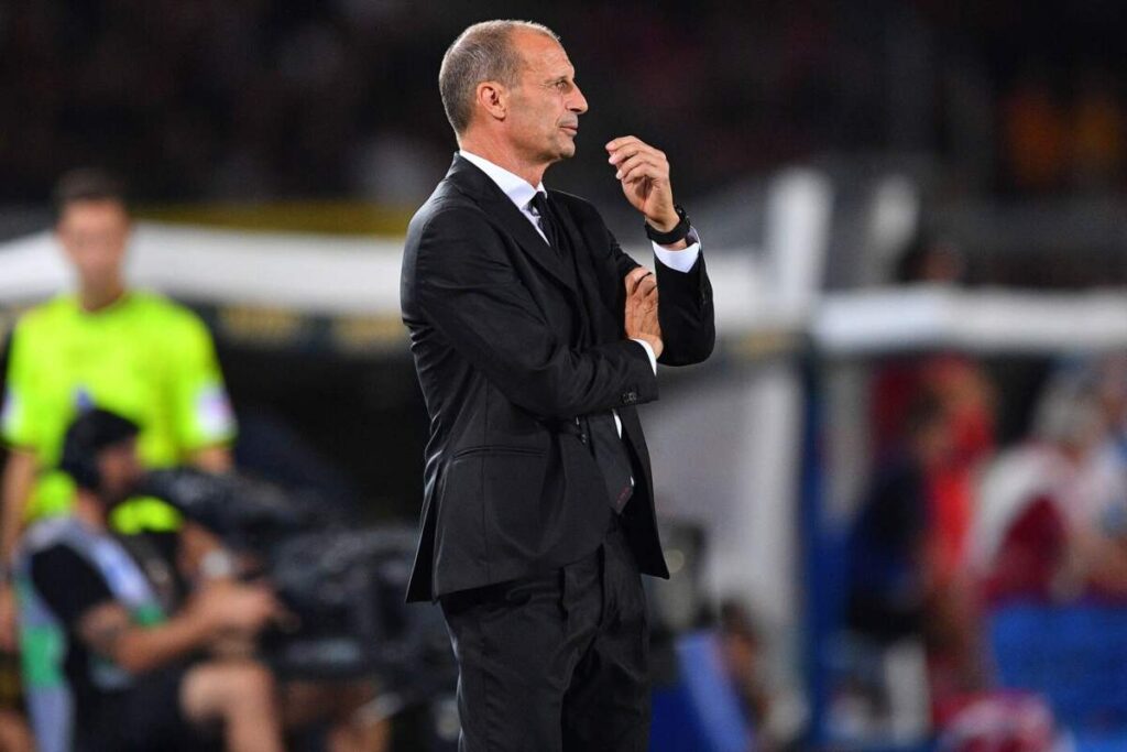 Massimiliano Allegri in panchina contro il Lecce