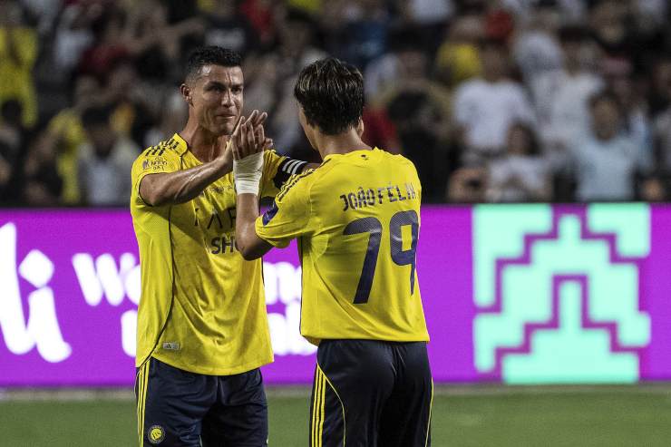 Joao Felix e Cristiano Ronaldo con l'Al-Nassr