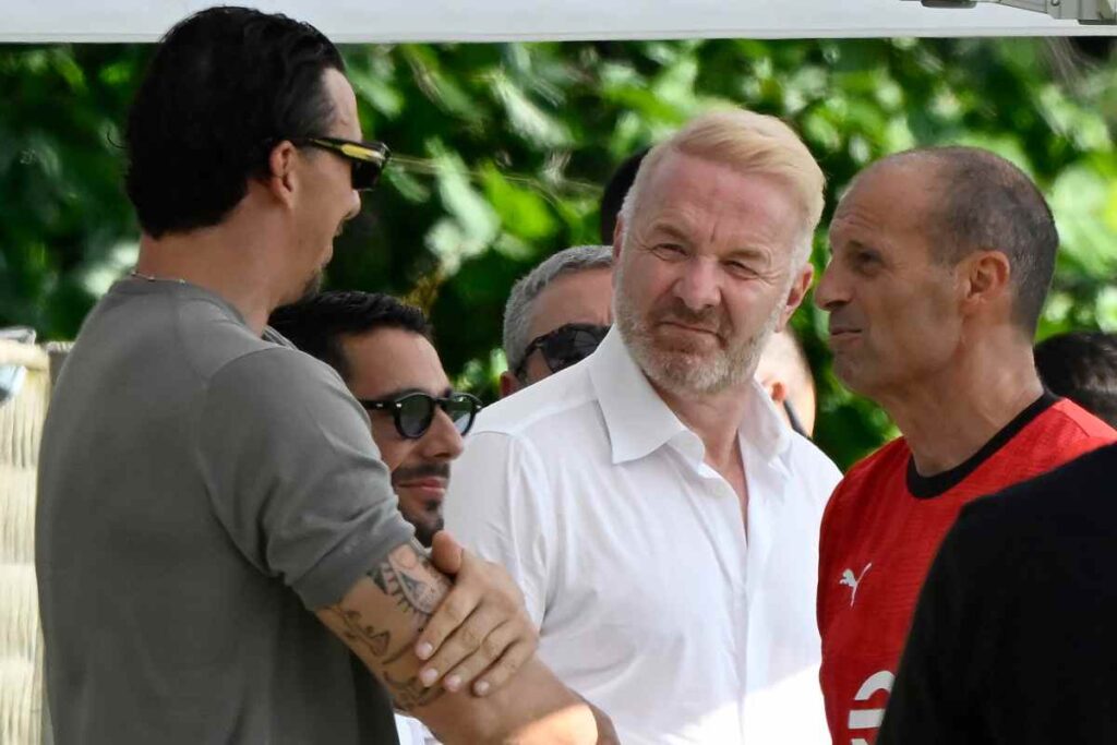 Ibrahimovic, Moncada, Tare e Allegri a colloquio