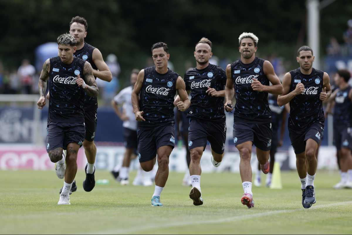 Gli azzurri in allenamento