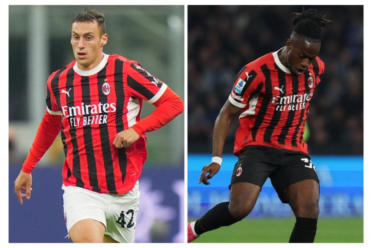 Terracciano a sinistra e Bondo a destra in campo con indosso la maglia del Milan