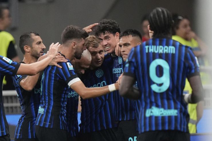 L'Inter esulta dopo un gol