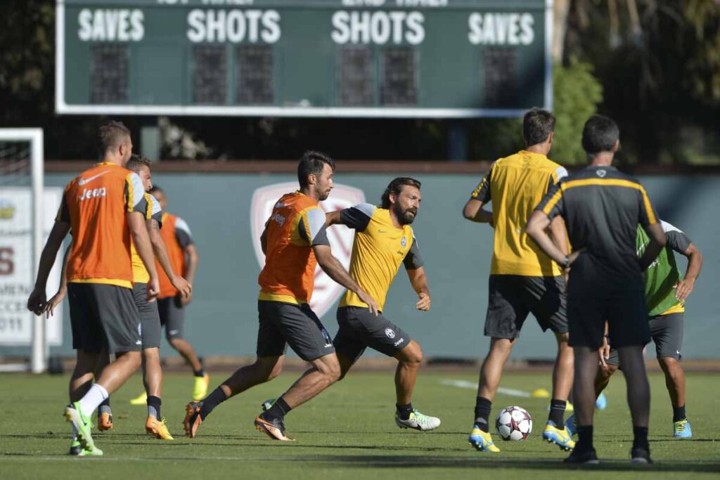 Un allenamento della Juventus nell'estate 2013.