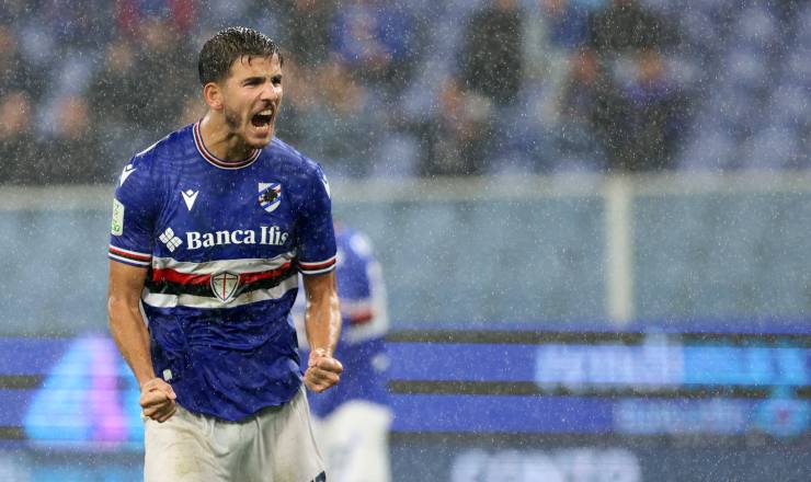 Facundo Gonzalez con la maglia della Sampdoria nella stagione 2023-2024.